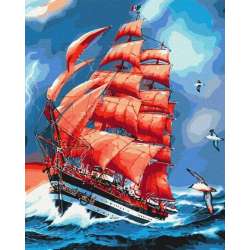Malowanie po numerach - Szkarłatne żagle 40x50cm - 1