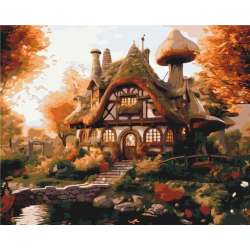 Malowanie po numerach - Jesienny dom 40x50cm