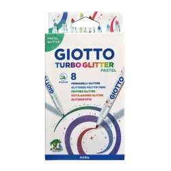 Pisaki Turbo Glitter pastel 8 kolorów GIOTTO (426300 FIL)