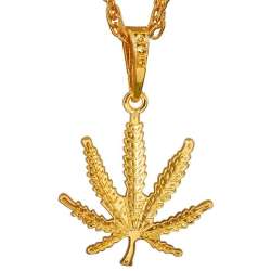 Naszyjnik z liściem konopi ganja