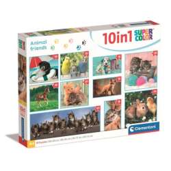 PROMO Clementoni Puzzle 10w1 SuperColor Zwierzęta Pies Kot Koń Królik 20283 (20283 CLEMENTONI)