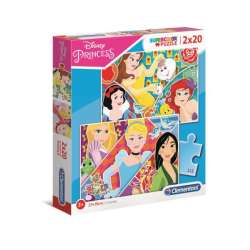 Clementoni Puzzle 2x20el Princess Księżniczki 24766 (24766 CLEMENTONI) - 1