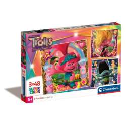 Clementoni Puzzle 3x48el SuperColor square Trolls 3 25292 (25292 CLEMENTONI) - 1