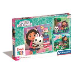 Clementoni Puzzle 3x48el SuperColor Koci Domek Gabi. Gabby's Dollhouse 25295 (25295 CLEMENTONI)