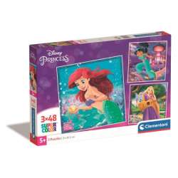 Clementoni Puzzle 3x48el SuperColor square Disney Princess. Księżniczki 25304 (25304 CLEMENTONI) - 1