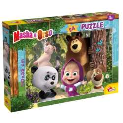Puzzle dwustronne 24el 50x35cm Masza i Niedźwiedź. Zabawa z przyjaciółmi 86078 LISCIANI p12 (304-86078)