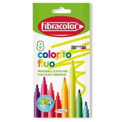 Pisaki Colorito Fluo 8 kolorów FIBRACOLOR - 1
