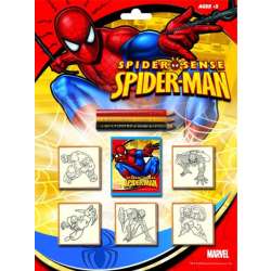 PIECZĄTKI -BLISTER SPIDER-MAN -5 PIECZĄTEK, 3 KREDKI, ZMYWALNY TUSZ (5817) - 2