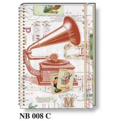 Notatnik ozdobny Gramofon A5 koło BR NB 008 C ROSS - 1