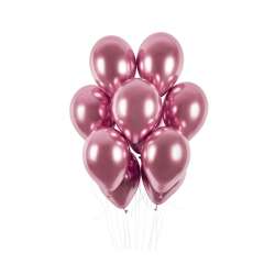 Balony chromowane różowe 33cm 50szt - 1