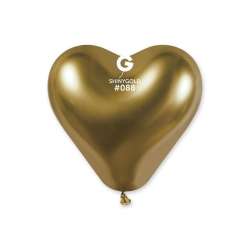 Balony chromowane serca złote 25szt