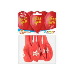 Balony Premium Hel I Love You 5szt (GS120/ILZ) - 1