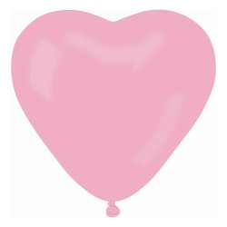 Balony pastelowe Serce bez nadruku różowe 50szt - 1