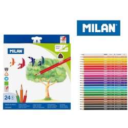Kredki ołówkowe trójkątne 24 kolory MILAN (0728324 MILAN)