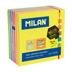 Karteczki neon mix kostka 76x76 400szt MILAN (4155400 MILAN)