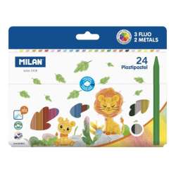 Kredki świecowe 24 kolory okrągłe MILAN (022R24) - 1