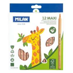 Kredki Maxi trójkątne natural 12 kolorów MILAN cena za 1szt. (07226212FSC) - 1