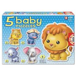 EDUCA BABY PUZZLE ZWIERZĘTA DZIKIE -5 PUZZLI +12m (14197) - 1