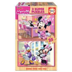 Puzzle 2x25 Myszka Minnie/Daisy (drewniane) G3