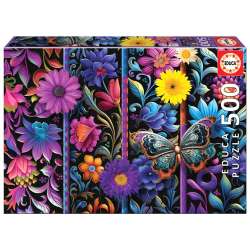 Puzzle 500 Kwiaty i motyl G3 - 1