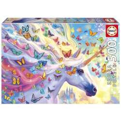 Puzzle 500 Jednorożec i kolorowe motyle