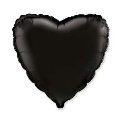 Balon foliowy 46cm Serce czarne - 1
