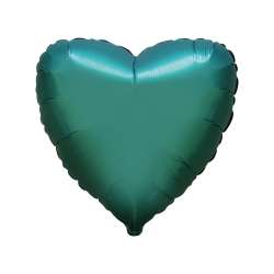 Balon foliowy 46cm Serce satynowe zielone - 1