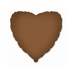 Balon foliowy 46cm Serce matowe Choco Brown - 1