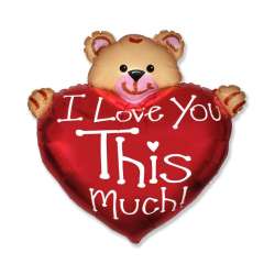 Balon foliowy 61cm Miś z sercem
