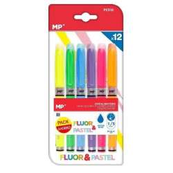 Marker fluorescencyjno-pastelowy 12 kolorów 1.0/3.0mm 12szt./blister M (PE518)