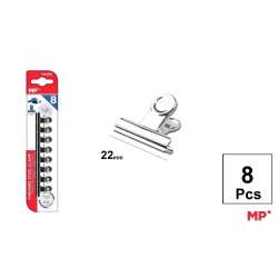 Klipsy biurowe metalowe srebrne 22mm 8szt