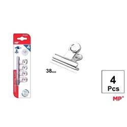Klipsy biurowe metalowe srebrne 38mm 4szt - 1