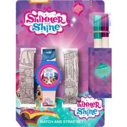 Zestaw zegarek cyfrowy z paskami do kolorowania i markerami Shimmer i Shine Kids Euroswan (SH17056)