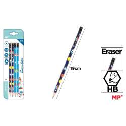Ołówek z gumką HB 4szt Kosmos
