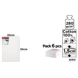 Podobrazie 20X30X1.5 cm 6-pak ARTIX (PP98-2030-6)