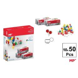 Kolorowe pinezki 11mm okrągła główka 10x50szt