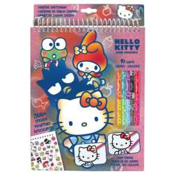 Zestaw kreatywny z kredkami 10 kolorów oraz naklejkami Hello Kitty Kids Euroswan (HK50144)