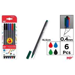 Cienkopis 0.4mm blister 6szt 4 kol (PE209-1)