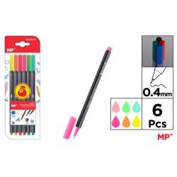 Cienkopis 0.4mm blister 6szt 6 kol (PE209-2)