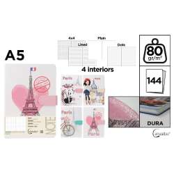 Notatnik A5/144K magnes Paris MIX