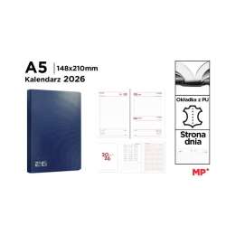 Kalendarz 2026 A5 dzienny niebieski