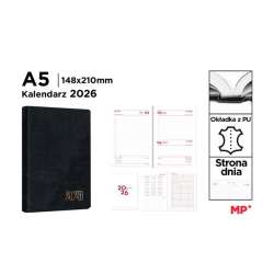 Kalendarz 2026 A5 dzienny czarny