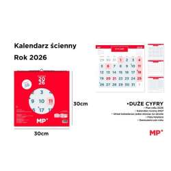 Kalendarz 2026 ścienny 30x30cm czerwony