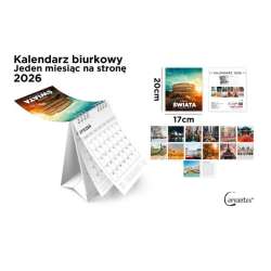 Kalendarz 2026 biurkowy 17x20cm Miasta świata