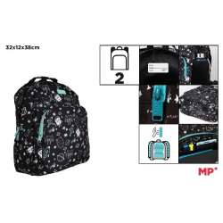 Plecak dwukomorowy Kosmos czarny 32x12x38cm