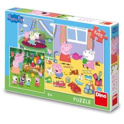 Puzzle 3x55 Świnka Peppa Na wakacjach