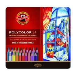 Kredki Polycolor 3822 24 kolory metalowe opakowanie KOH-I-NOOR (3824024002PL0604) - 1