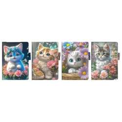 Notes A5 80K z gumką linia Kotek mix