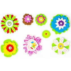 Naklejki piankowe 3D 3cm - Kwiaty (8szt)