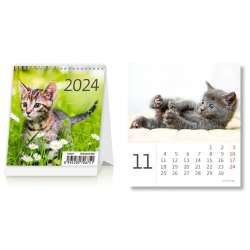 Kalendarz 2024 biurkowy Mini Kotki miesięczny - 1